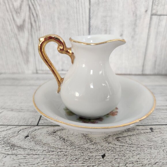 Vintage miniature ceramic pitcher and bowel set - Picture 7 of 8